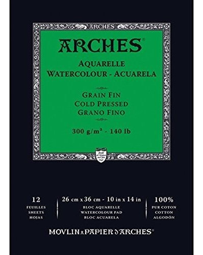 Arcos Acuarela Papel De Pista, De 140 Libras, Cold Press, 10