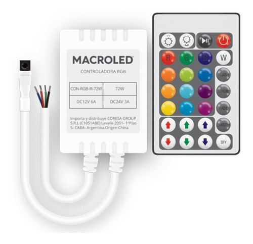 Controlador Infrarrojo Rgb Control Remoto Macroled