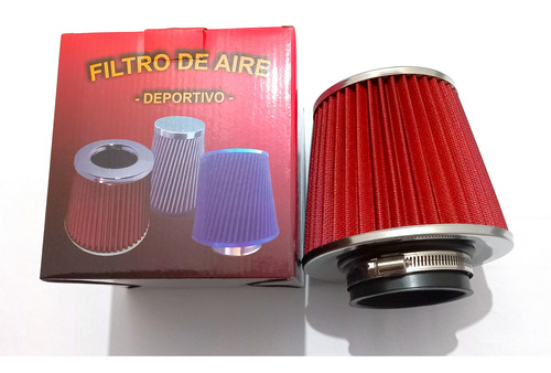 Filtro Deportivo Bi-cónico Alto Rendimiento Rojo