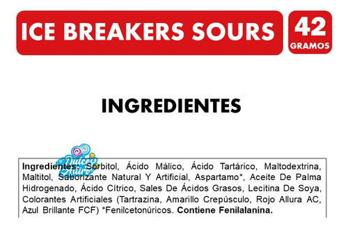 Ice Breakers Sours - Chicle - Envase Verde (caja Con 42gr)
