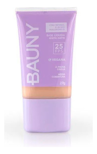 Bauny Cosméticos Base Líquida Matte á Prova d' Água Retinol Fps 25 Bauny 27g