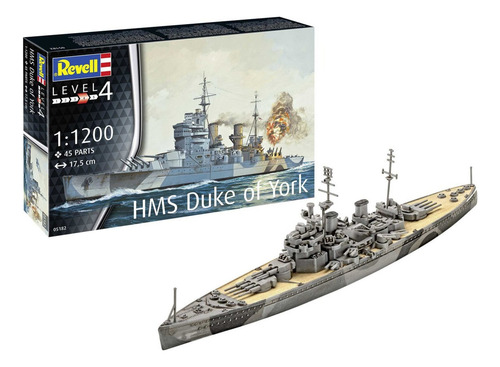 Kit de barco Revell Hms Duke of York 1/1200, 45 piezas 05182