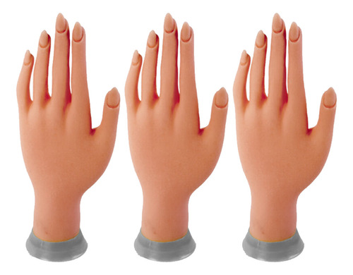Pack 3 Pzs Mano De Practica Para Diseños En Uñas , Mc Nails