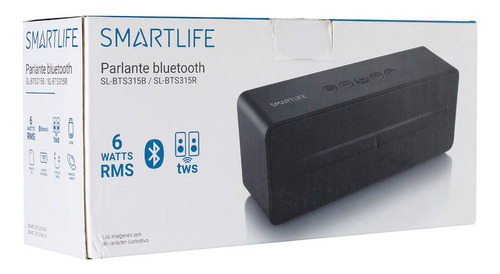 Parlante Portatil Bluetooth 6w Smartlife Sl-bts315b Color Negro
