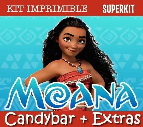 Kit Imprimible Moana Promo Invitaciones Candy Y Mas