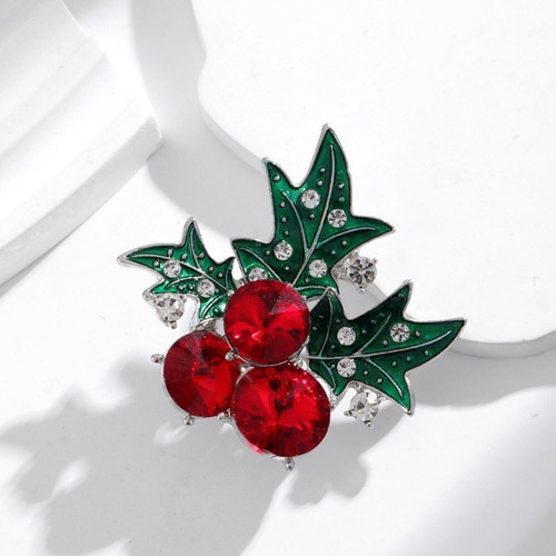 Broche De Navidad Con Pedrería, Elegante