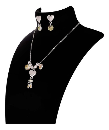 Precioso Set De Collar Y Aretes De Plata .925  Tornasol 