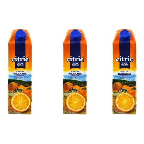 Jugo Citric Naranja 1l X3 Unidad Zetta Bebidas