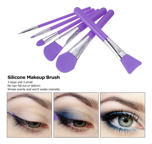 Set De Maquillaje De Silicona, 6 Unidades, Cepillos Para Mas