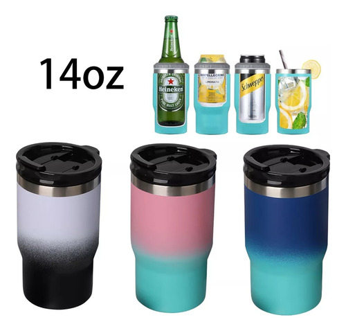 Porta Latas Térmico Botella Cerveza Acero Inoxidable