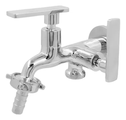 Torneira 2 Saídas ½ ¾ 100% Metal Inox Máquina Lav Tanq 5075a