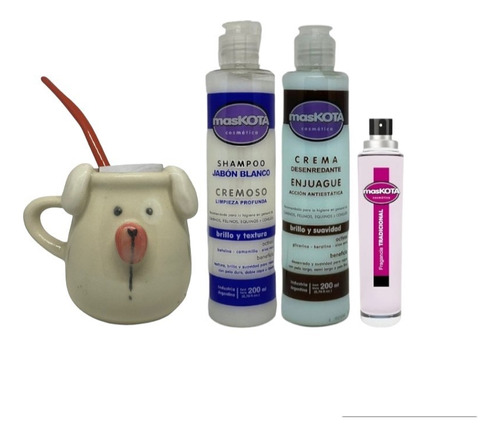 Kit Shampoo Jabon Blanco + Enjuague + Perfume + Mate