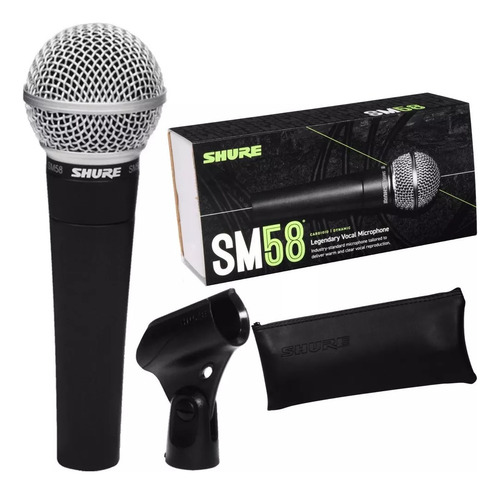 Microfone Vocal Shure Sm 58 Dinâmico Cardioide- Original #