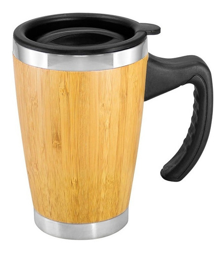 Mug De Bamboo Con Asa Plástica, 13.6 X Ø 8.6 Cm, 2 Unds