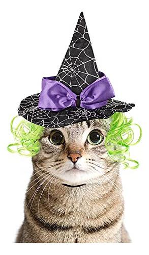 Cat Halloween Costume Hat Dog Hat, Wizard Hat With Gree...