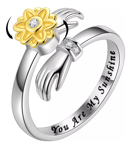 Anillo De Abrazo Abierto You Are My Sunshine Giratorio 360° 