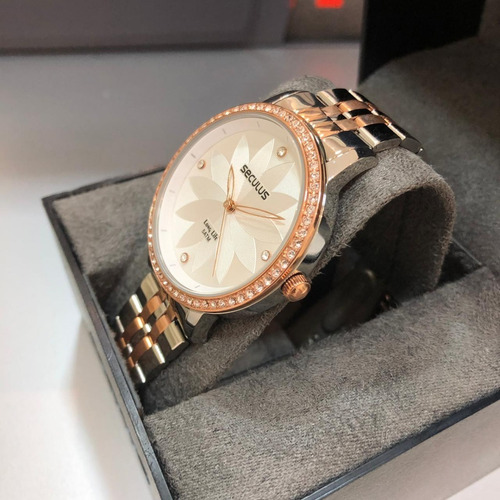 Relógio Seculus Long Life Bicolor Feminino 28930lpsvga2