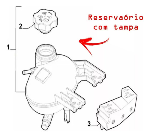 Reservatório Agua Radiador Fiat Toro 52195041 + Aditivo