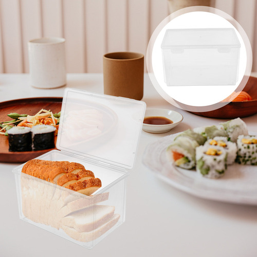 - . Recipiente For Pan Rebanado, Caja De Almacenamiento De