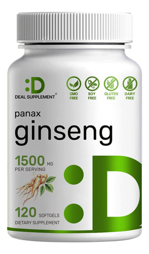 Ginseng Red  Koreano Panax 1500mg - Resistencia Extra Usa