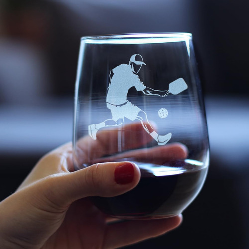 Copa De Vino Sin Tallo Pickleball Player Man - Regalos Y Dec