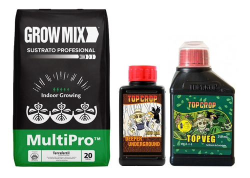 Growmix Multipro 20lts Con Top Crop Under 100ml Veg 250ml