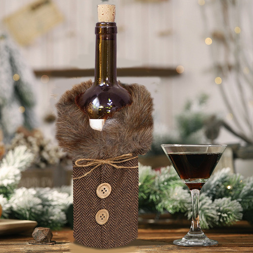 Decoración Navideña Para Botellas De Vino Navideñas Con Imit