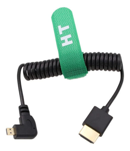 Cabo Em Espiral Hdmi Micro Hdmi 4k 60hz 8k De Ângulo Reto Pa