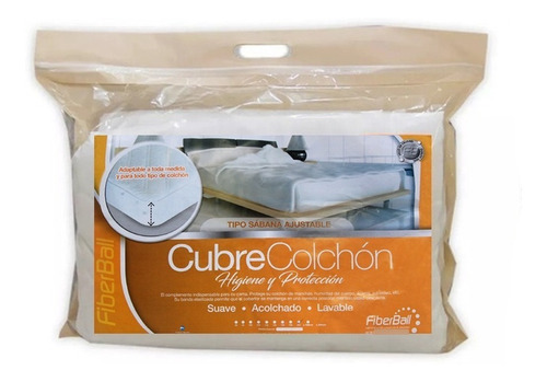 Imagen 2 de 8 de Cubre Colcon Protector Fiberball Acolchado Lavable Ajustable