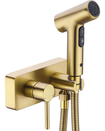 Bidet Portatil Para Inodoro Montaje En Pared - Dorado Mate 