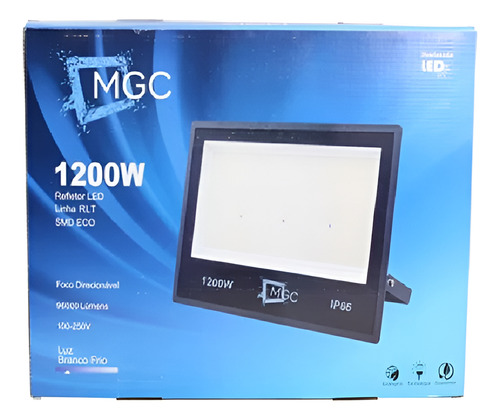 Kit 10 Refletor Holofote 1200w Led Bivolt Prova D Água Ip66
