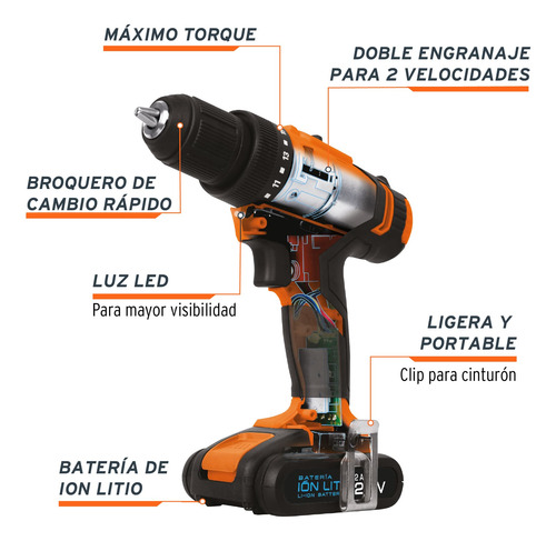Taladro Inalámbrico Profesional 1/2'' 20 V Truper 18154