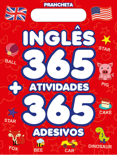 Inglês - prancheta - 365 atividades + 365 adesivos, de On Line a. Editora IBC - Instituto Brasileiro de Cultura Ltda, capa mole em português, 2020