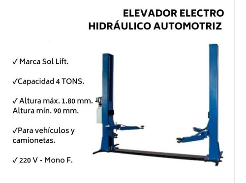 Elevador Electro Hidráulico Automotriz