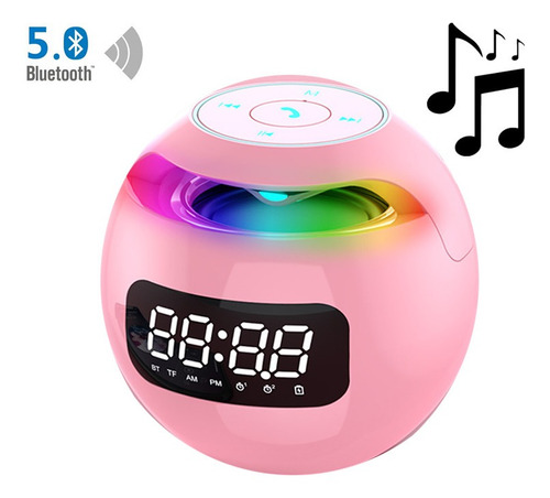 Reloj Despertador Portátil Colorido Con Parlante Bluetooth