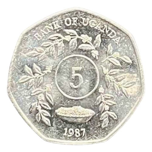 Uganda - 5 Shillings - Año 1987 - Km #29 - Africa