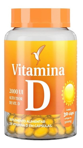 Vitamina D Em Cápsulas - 30 Dias - 30 Cápsulas Sabor Sem Sabor