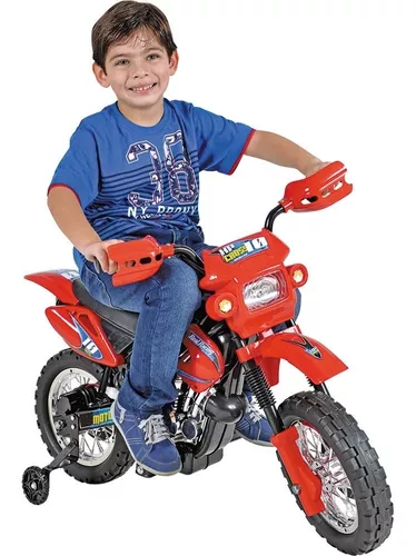 Moto Elétrica Infantil Super Moto Motocross Barata - Rosa