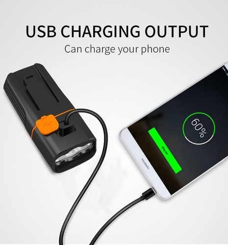 Lámpara Usb Recargable 1000 Lúmenes Impermeable Bicicleta