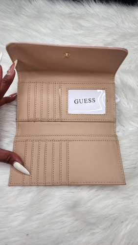 Cartera Para Dama Guess G9697151 Nueva 100 % Original Rosa Claro Estampado