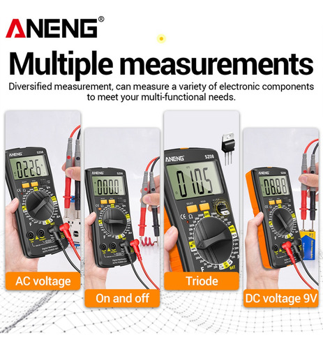 Aneng Sz08 Lcd Diodo Ncv Tester 2000 Cuenta Dividido D
