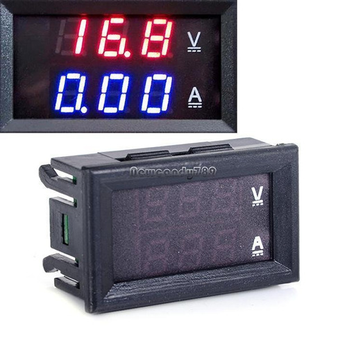 Voltímetro Digital Mini Dc 100v 10a Amperímetro Digital Azul