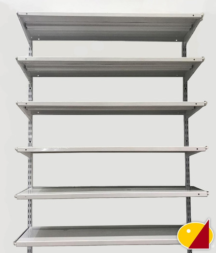 2 Rieles 1,5m + 8 Ménsulas 37cm + 4 Estantes Metálicos 90x35