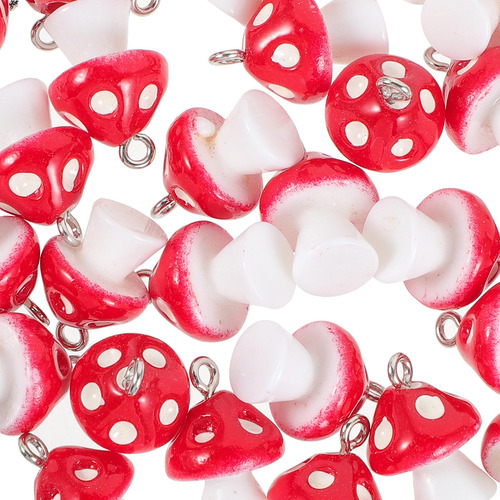 30 Colgantes Con Forma De Hongo Simulado De 12 Mm, A La Moda