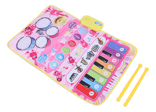 Alfombrilla De Piano Pink Baby, 2 En 1, Con Batería, 13 Tecl