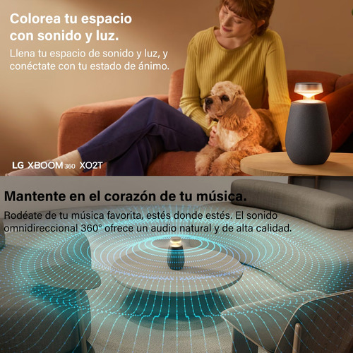 Bocina Bluetooth Con Iluminación LG Xboom 360o 15 Hrs Ip55