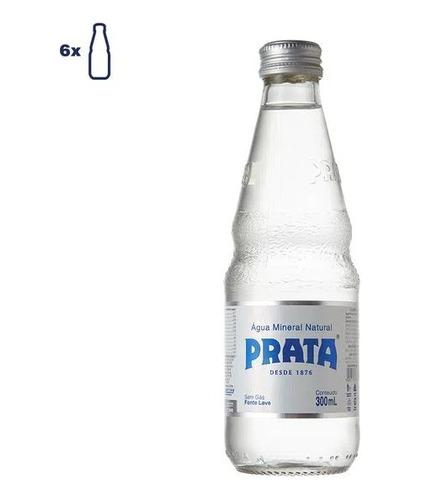 Água Mineral Natural Prata Pilfer Pack 6 Garrafas De 300ml