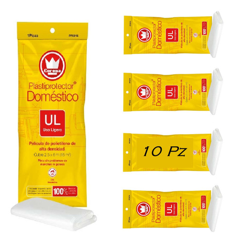 Plástico Protector Uso Ligero Muebles Pisos (10pz)