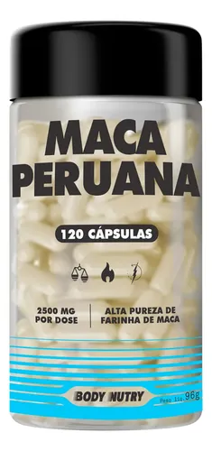 Maca Peruana Premium 2500mg 100% Pura Pote 120 Cápsulas Matéria P...