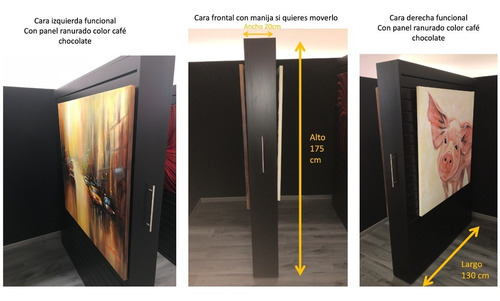 Imagen 2 de 5 de Exhibidor De Panel Ranurado Con Ruedas Chocolate 175x130cm